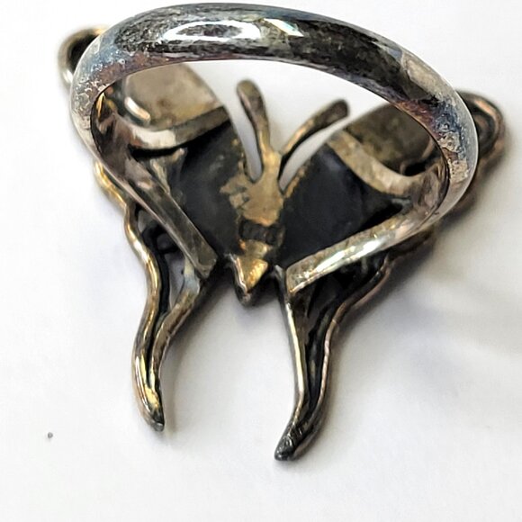 Silver and MOP Butterfly Ring 925 Sterling Silver, Butterfly Filigree Size 5.25 - Picture 7 of 15